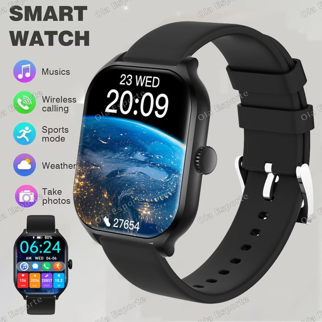 Ola Esporte Smartwatch HT30 mit 2,01 Zoll HD-Display, Bluetooth-Anruf, GPS-Tracking und Gesundheitsmonitor, Gold, Unisex - Bild 1