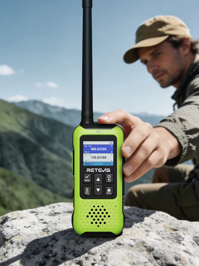 Retevis EZTalk 65 GPS BDS Walkie-Talkie in Grün mit Bluetooth-App-Steuerung, UHF VHF GMRS Zweiwege-Funkgerät für Camping und Wandern - Bild 7
