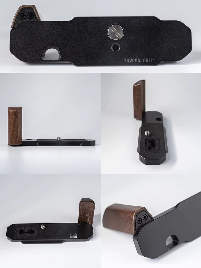 YUWOOD L-förmige Montageplatte mit Holzgriff für Nikon FM2 FM FM3A FE FE2 in Ebony-Silver mit integrierter Arca-Swiss-Schnellwechselplatte - Bild 3