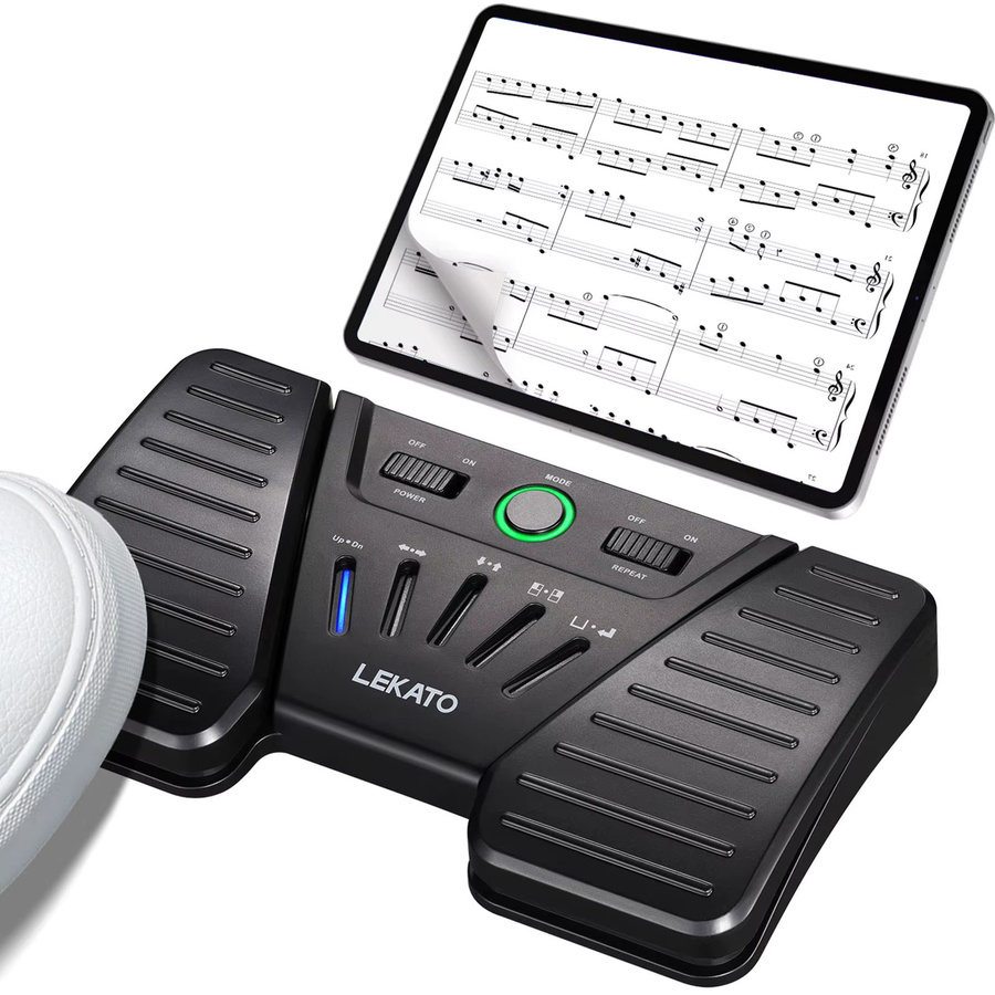 Lekato Pro Bluetooth Fußschalter Wireless Page Turner Pedal für iPad und Android Tablets in Schwarz - Bild 3