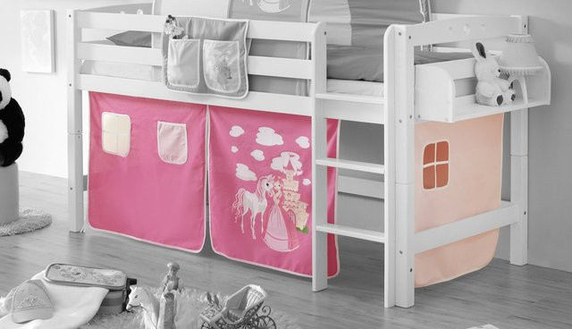 TiCAA Motiv Vorhangstoffe für Hochbetten in Pink für Kinder - Bild 1