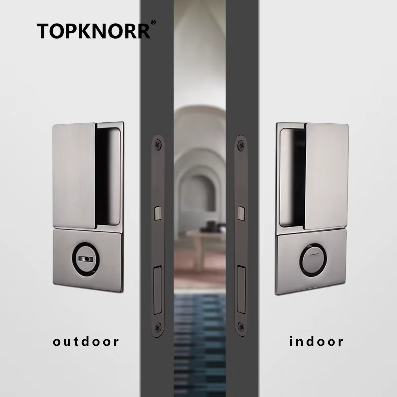 TOP KNORR Schiebetür-Hakenschloss für Badezimmer und Schlafzimmer, doppelseitig und geräuscharm, grifflos - Bild 3