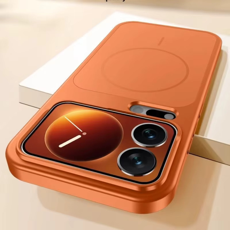 AG Matte Hard PC MagSafe Magnetische Schutzhülle für Xiaomi 17 Pro Max in Schwarz und Orange - Bild 2