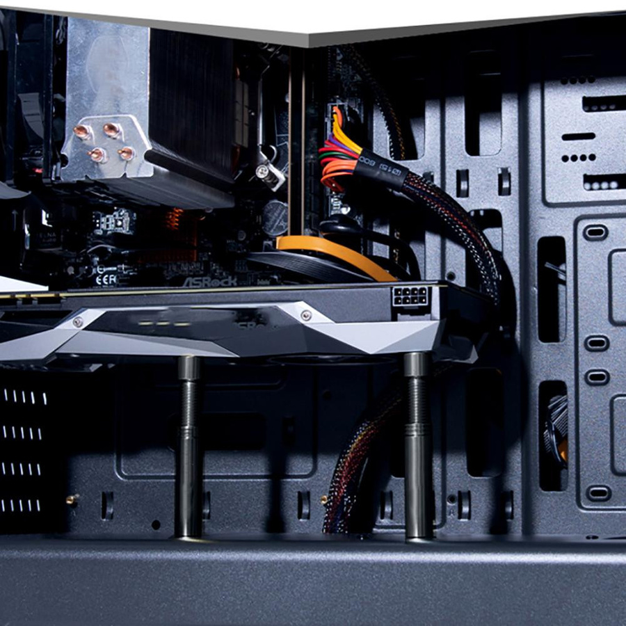 Höhenverstellbare Grafikkarten-GPU-Klammer aus Aluminium in Schwarz mit Teleskopschraube als VGA-Halterung - Bild 3