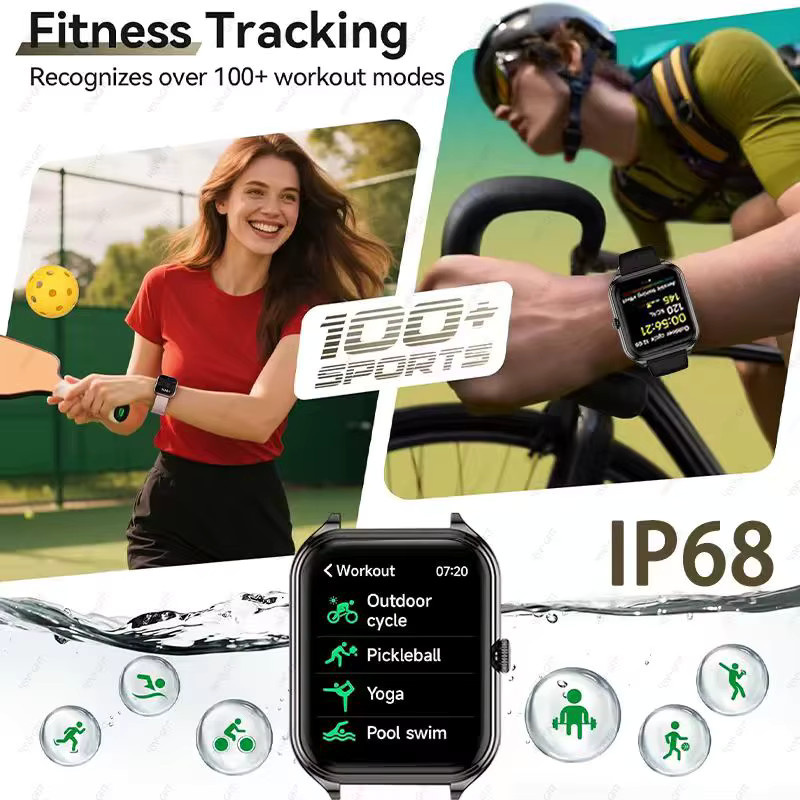 HSVYGFIT Ultra-dünne Outdoor-Smartwatch mit 1,93 Zoll AMOLED-Display in Schwarz - Bild 4
