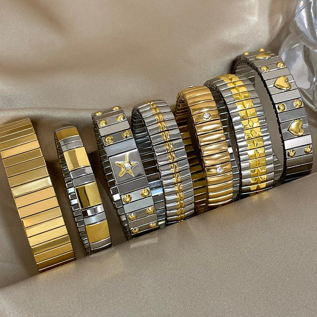 Lifefontier Armband, Edelstahl, Herz, Stern, Strass, Unisex - Bild 1
