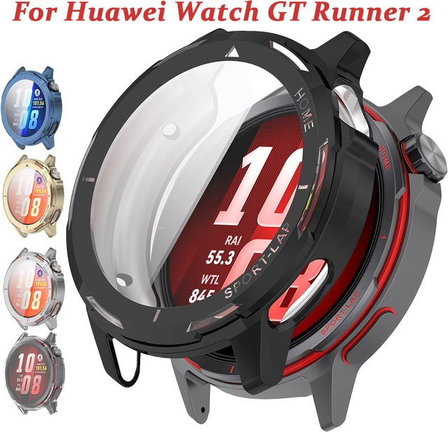 Uhrengehäuse TPU-Displayschutz für Huawei Watch GT Runner 2, Schwarz, Unisex - Bild 1