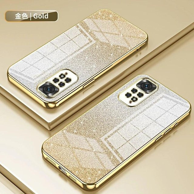 Glitzernde Handyhülle für Xiaomi Redmi Note 11 10 Pro Max Plus 11S 10S Mi 11 11T 10T 10 Lite Ultra Soft TPU Back Cover in Gold - Bild 1