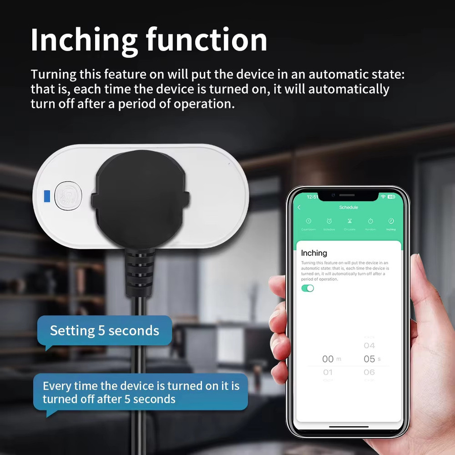 Tuya WLAN Steckdose mit Stromüberwachung und Zeitsteuerung in Weiß, 16A, kompatibel mit Google Home und Alexa via Smart Life App, Brasilien-Stecker - Bild 4