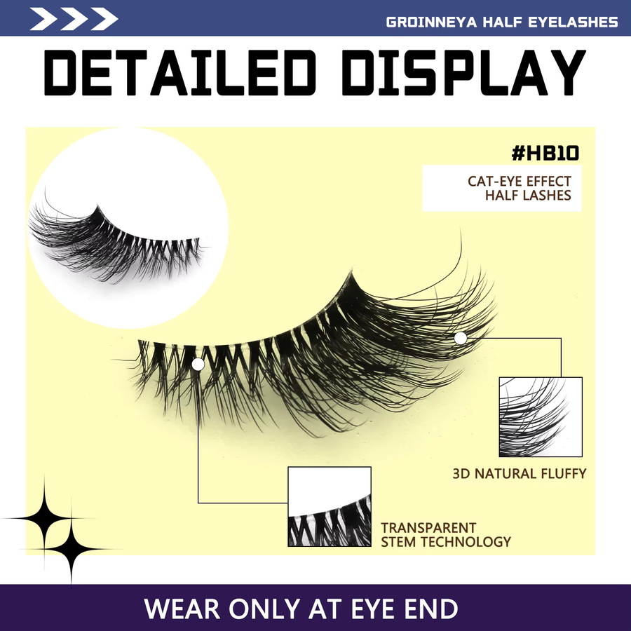 Veltrinay Halbwimpern, künstliche Wimpern, Unisex - Bild 3