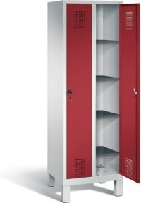 C+P Wäsche-Spind Evolo mit Front in Rubinrot und Korpus in Lichtgrau, H x B x T: 185 x 61 x 50 cm - Bild 1
