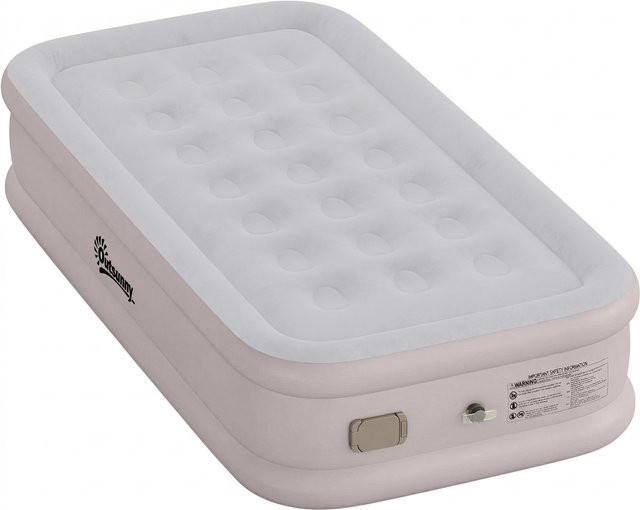 Outsunny Luftmatratze Einzelbett mit integrierter elektrischer Pumpe und beflockter Oberfläche in Beige, B/T/H: 190 x 97 x 39 cm - Bild 1