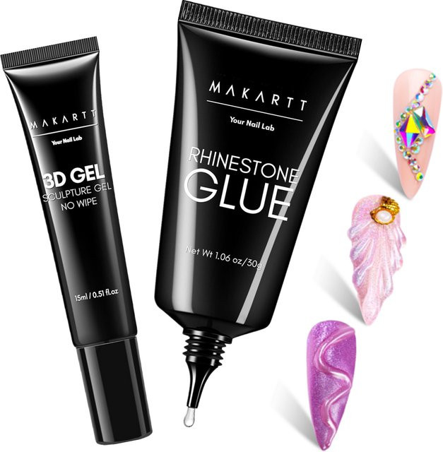 Makartt Nagel-Strass-Kleber mit 3D-Nagelkunst-Modelliergel, UV-LED-härtend - Bild 1