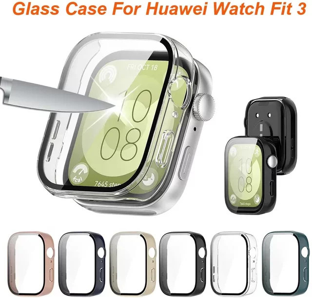 Huawei Schutzhülle und Glas für Huawei Uhr Fit 3 Fit 4, Pink, Silikon - Bild 1