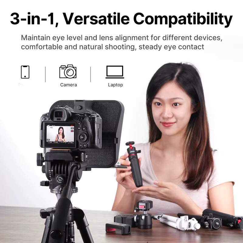 Ulanzi RT02 Tragbarer Mini-Teleprompter für Tablets, DSLR-Kameras und Smartphones - Bild 2