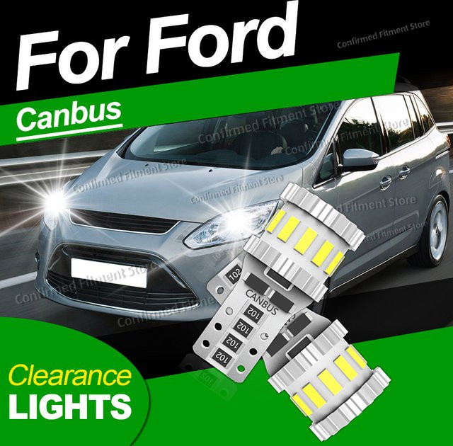 2er-Set Roadsun T10 Canbus LED Umrisslicht in Weiß für Ford Modelle wie C-Max, Focus, Fiesta und Mustang - Bild 1