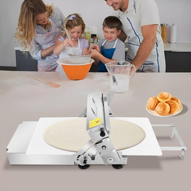 Manuelle Teigausrollmaschine Bymaocar aus Edelstahl in Silber mit einstellbarer Dicke - Bild 1