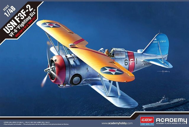 Academy USN F3F-2 Vf-6 Fighting Six, Modellfahrzeug, 1:48 - Bild 1