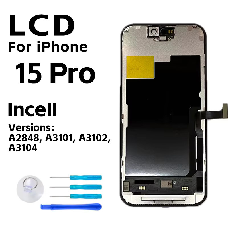 Apple iPhone 15 Pro und iPhone 15 Pro Max Ersatzdisplay mit Incell-Technologie und 3D Touch Digitizer in Schwarz - Bild 2