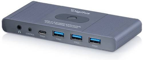 Digitus KVM-Matrix-Switch HDMI mit Touchscreen und Fernbedienung, 4K UHD, Grau - Bild 1