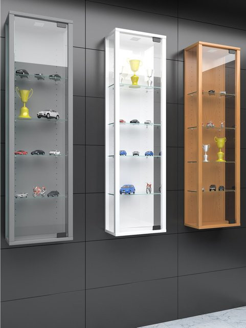 VCM Hängevitrine Stano Mini aus Glas mit ESG-Sicherheitsglas, transparent, H x B x T: 115 x 33 x 18 cm - Bild 1