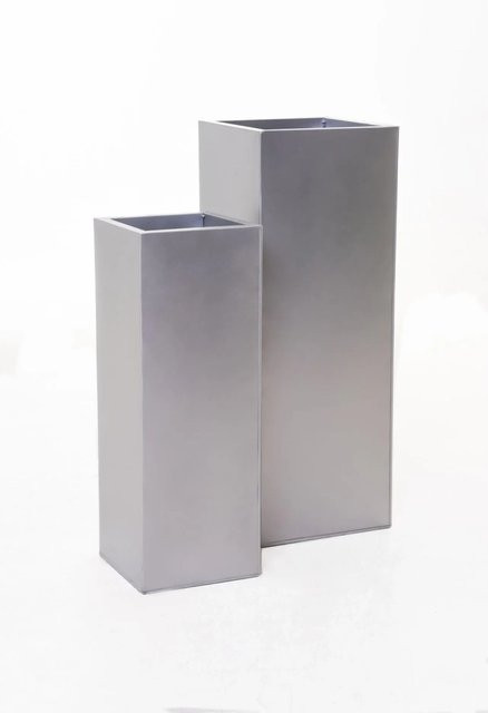Vivanno Pflanzkübel Block Silber, B/T/H: 29 x 29 x 80 cm - Bild 1