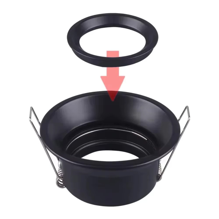 JOYINLED Einbaustrahler aus Metall in Weiß für GU10 oder MR16 Leuchtmittel, quadratische oder runde Ring-Downlight-Leuchte - Bild 1