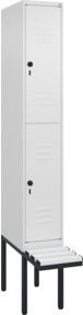 C+P Doppelstock-Spind Classic PLUS Sitzbank mit 1 Abteil und Sicherheits-Drehriegel, Farbe: Anthrazit/Grau, B/T/H: 212,0 x 30,0 x 81,5 cm - Bild 1
