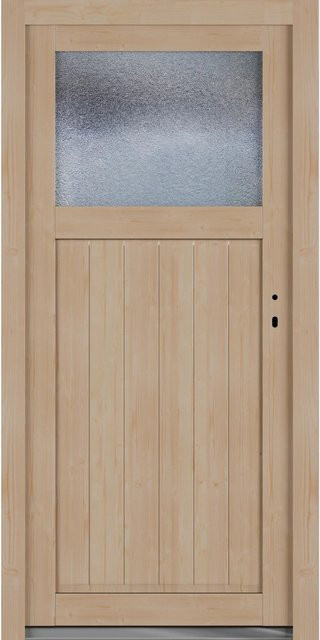Roro Nebeneingangstür OHE 1002 aus Fichte in Braun mit Glaseinsatz, B/H: 90 x 190 cm, DIN Rechts - Bild 1
