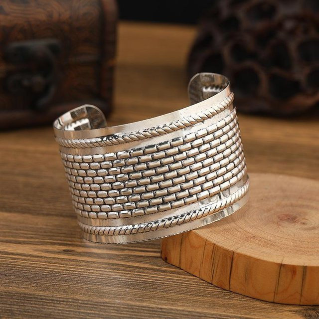 Armband Silber, geschnitztes Muster, Damen - Bild 1