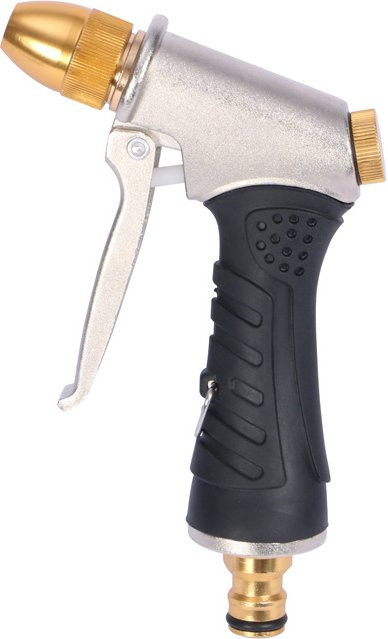 Pengliu Hochdruck-Wasserpistole aus Aluminiumlegierung in Silber, gummibeschichtete Spritzpistole für Garten und Autowäsche - Bild 1