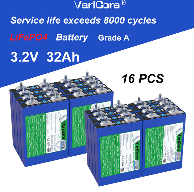Varicore LiFePO4 Lithium-Eisenphosphat-Batterie 3,2V 32Ah Blau Hochleistungszellen für Solar, Wohnmobile und Windturbinen - Bild 1