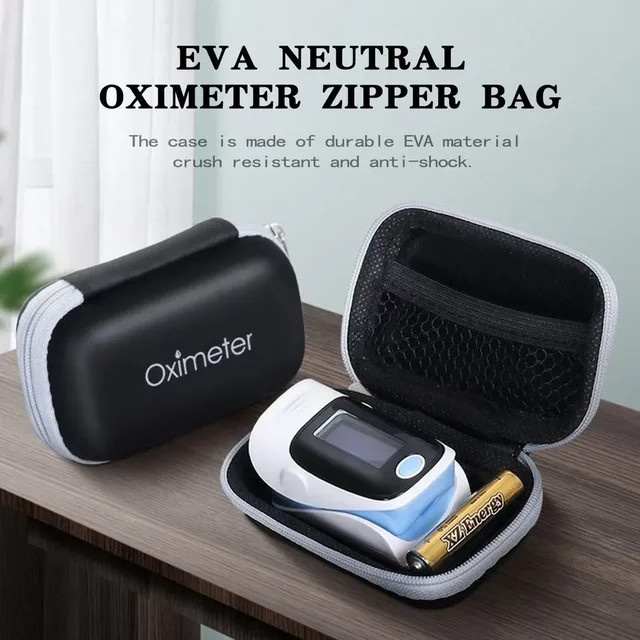 JUSTLANG Aufbewahrungsbox für Oximeter, Schutztasche und Reiseetui, Schwarz - Bild 1