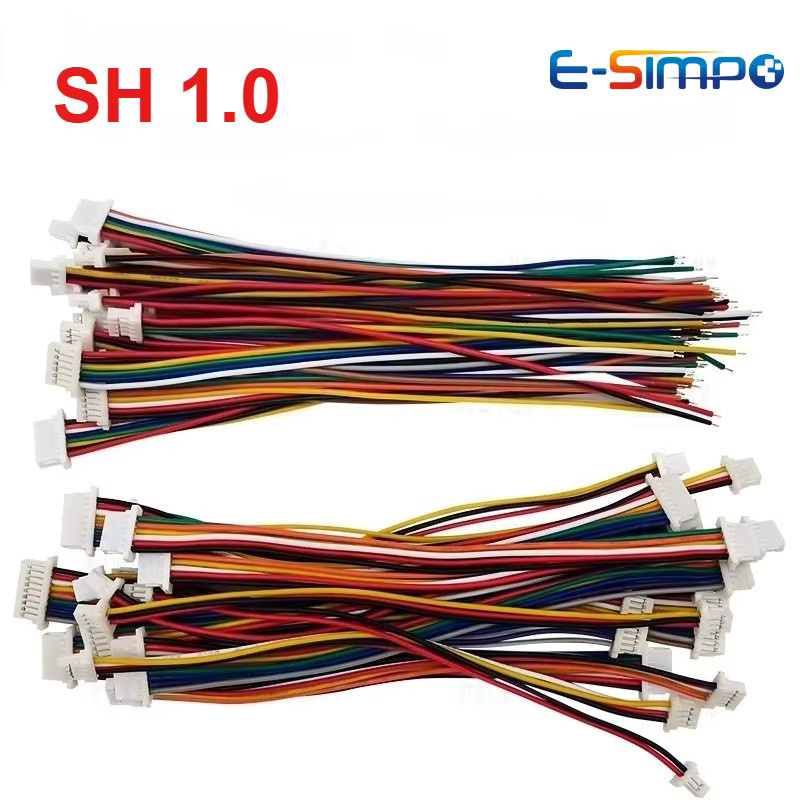 10 Stück E-SIMPO SH 1,0mm Einzel- und Doppelstecker-Verbinder mit Kabel, Jumper-Leitung 2 bis 12 Pin, Multicolor - Bild 2