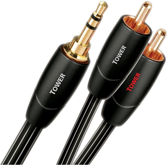AudioQuest Tower Audiokabel 3,5mm Klinke auf RCA Schwarz, Länge: 1 m - Bild 1