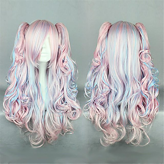 HAIRJOY Synthetische Perücke, Japan Gyaru Lolita, Weiß, 66 cm - Bild 1