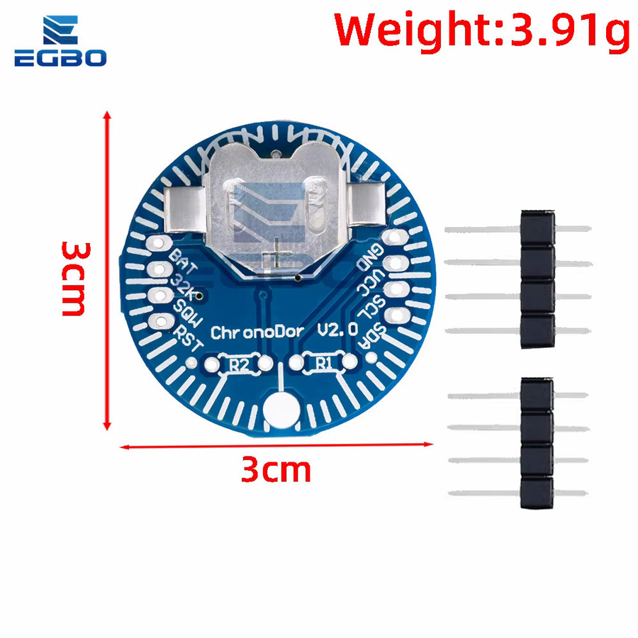 EGBO DS3231 ChronoDot V2.0 Präzisions-RTC-Modul mit Temperaturkompensation und I2C in Blau für Arduino und RPi - Bild 3