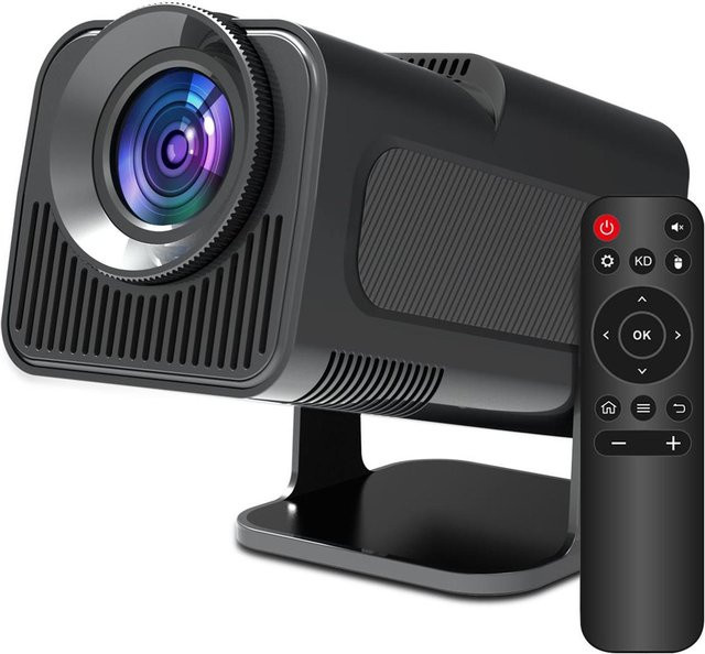 ALwtnite HD True HY320 Tragbarer Projektor, 1080P 4K Unterstützung, 390 ANSI, Dual WiFi 6 und Bluetooth 5.0, Schwarz - Bild 1