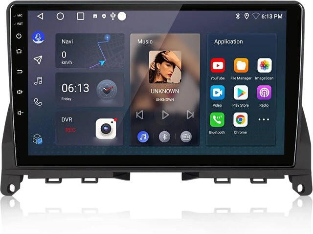 Junsun Autoradio für Mercedes Benz W204 S204 2006-2011 mit 2+64GB, Bluetooth und Wi-Fi, Schwarz - Bild 1