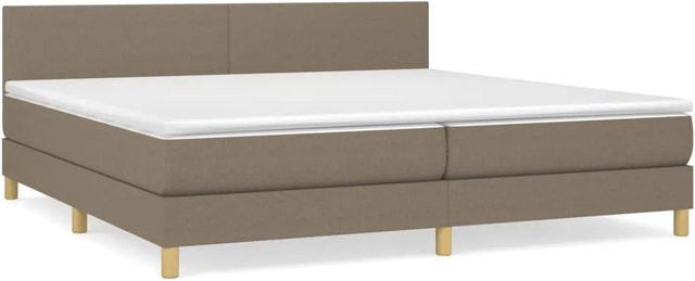 vidaXL Boxspringbett Hybrid mit Matratze und Taschenfedern in Taupe, B/T: 200 x 200 cm - Bild 1