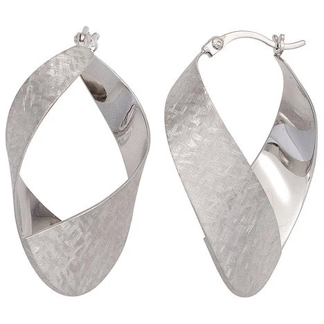 Colfem Creolen, 925 Sterling Silber, mattiert - Bild 1