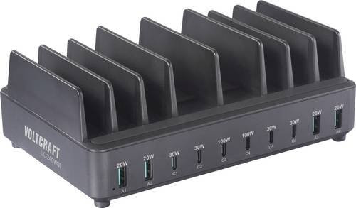 Voltcraft UC-240W01 USB Ladestation 240W mit 6x USB-C und 4x USB-A in Schwarz - Bild 1