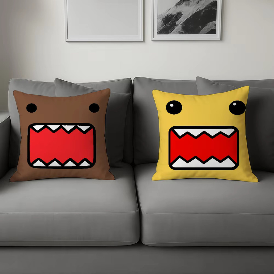 Sanrio D-Domo Kun Kissenbezug in Rosa und Braun für Sofa und Wohnzimmer - Bild 4
