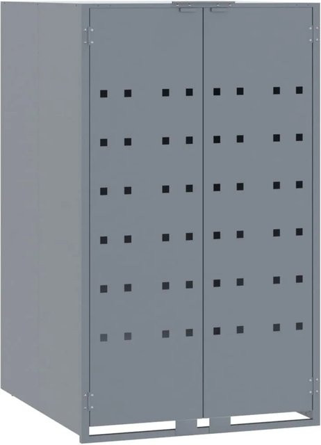 vidaXL Mülltonnenbox aus Stahl für 1 Tonne, Grau, B/T/H: 69 x 79 x 117 cm - Bild 1