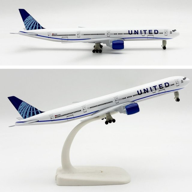 ZOCO United Airlines 777 B777 Modellflugzeug, Metall, 20 cm - Bild 1