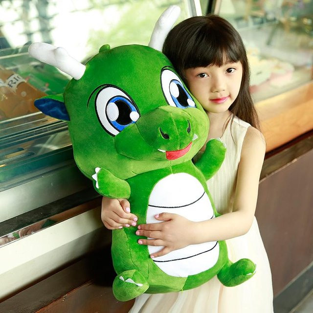 Yiran Health & Beauty Drachen-Stofftier, Plüsch, 30cm, Grün - Bild 1