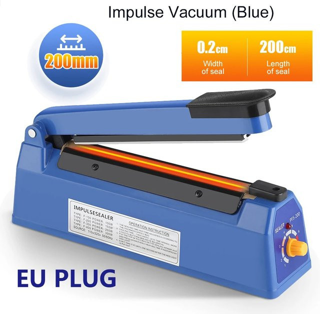 FLAREMORE Manueller Impulse Sealer für die Küche zur Lebensmittelversiegelung, Blau, Siegelbreite: 20 cm - Bild 1