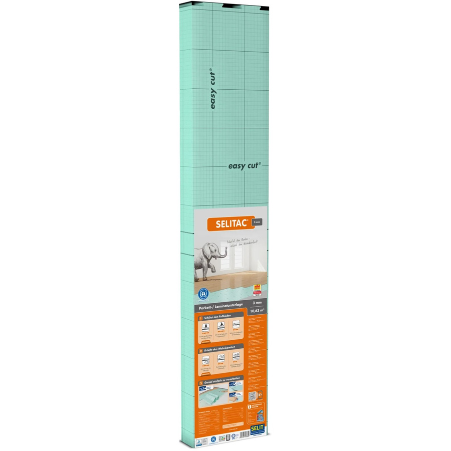 Selit Trittschalldämmung für Parkett und Laminat, Farbe: Grün, Dicke: 3 mm, Fläche: 10,63 m² - Bild 2
