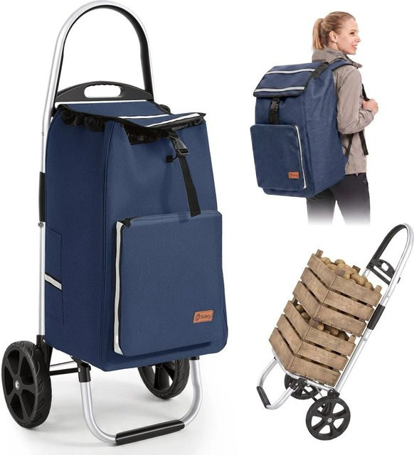Sekey Einkaufstrolley mit Kühlfach in Blau mit Aluminiumrahmen und 50L Fassungsvermögen - Bild 1