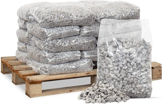 Galamio Granitsplitt Grau als Dekostein für den Garten, 500 kg Palette - Bild 1